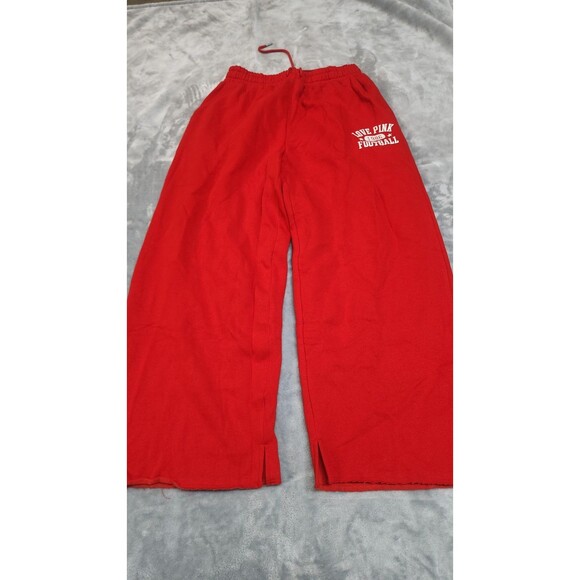 Victoria's Secret Small Red Game Day Ivy Fleece Wide-Leg Split-Hem Sweatpants - Picture 7 of 12